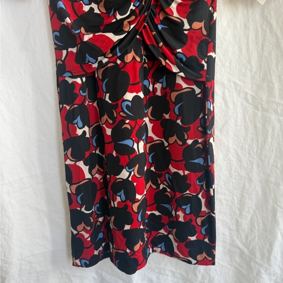 BOSS ELEIKA PRINT JERSEY SHEATH DRESS FLORAL RED BLACK Size XS - Picture 6 of 16